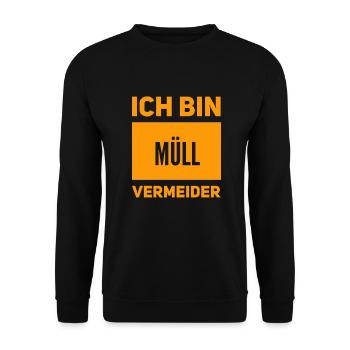 Müllvermeidung geht immer - Unisex Pullover - Schwarz - Vorne - Alina (178cm) & Michal (187cm)