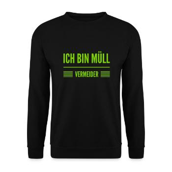 Müllvermeidung ist cool - Unisex Pullover - Schwarz - Vorne - Alina (178cm) & Michal (187cm)