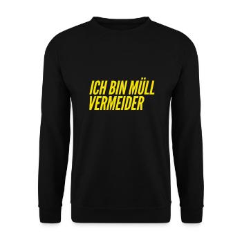 Müllvermeidung ist wunderbar - Unisex Pullover - Schwarz - Vorne - Alina (178cm) & Michal (187cm)