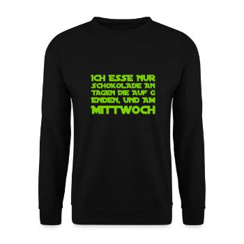 ich mag Schokolade - Unisex Pullover - Schwarz - Vorne - Alina (178cm) & Michal (187cm)