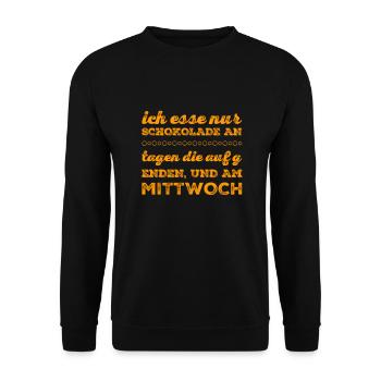Schokolade geht immer - Unisex Pullover - Schwarz - Vorne - Alina (178cm) & Michal (187cm)