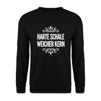 weicher Kern - Unisex Pullover - Schwarz - Vorne - Alina (178cm) & Michal (187cm)