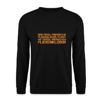 Fliesenleger - Unisex Pullover - Schwarz - Vorne - Alina (178cm) & Michal (187cm)