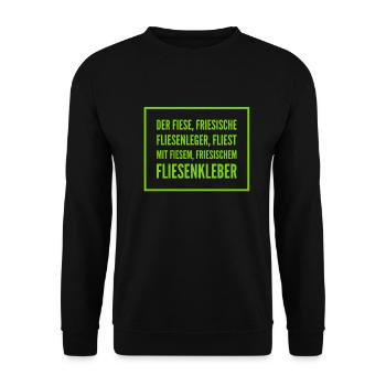 Fliesenkleber - Unisex Pullover - Schwarz - Vorne - Alina (178cm) & Michal (187cm)
