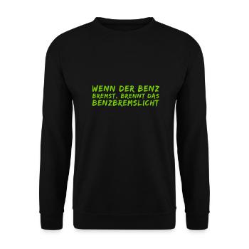 der Benz bremst - Unisex Pullover - Schwarz - Vorne - Alina (178cm) & Michal (187cm)