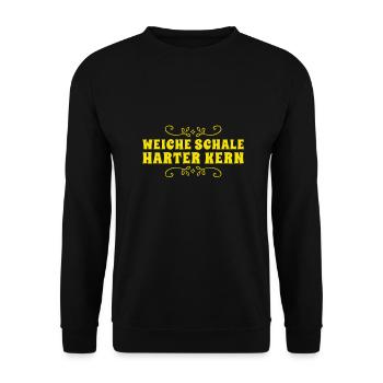 meine Schale ist weich - Unisex Pullover - Schwarz - Vorne - Alina (178cm) & Michal (187cm)