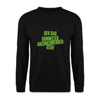 so sieht der DAU aus - Unisex Pullover - Schwarz - Vorne - Alina (178cm) & Michal (187cm)