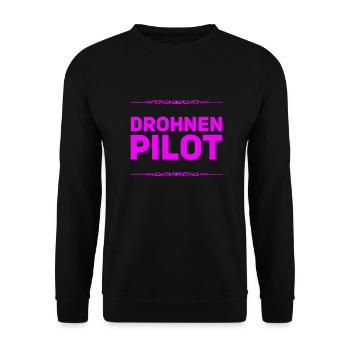 ich liebe Drohnen - Unisex Pullover - Schwarz - Vorne - Alina (178cm) & Michal (187cm)