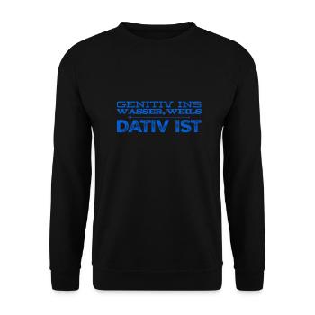weil es da tief ist - Unisex Pullover - Schwarz - Vorne - Alina (178cm) & Michal (187cm)