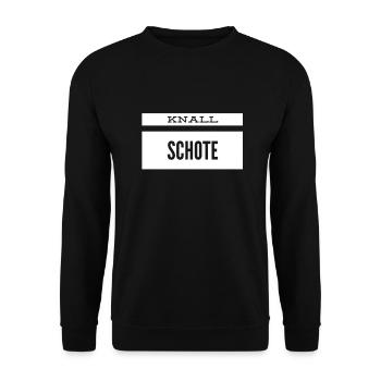eine richtige Knallschote - Unisex Pullover - Schwarz - Vorne - Alina (178cm) & Michal (187cm)