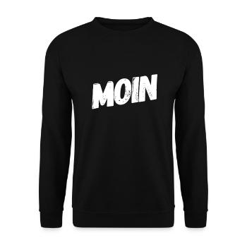 guten Morgen auf norddeutsch - Unisex Pullover - Schwarz - Vorne - Alina (178cm) & Michal (187cm)