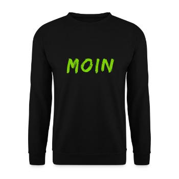 guten Morgen auf norddeutsch - Unisex Pullover - Schwarz - Vorne - Alina (178cm) & Michal (187cm)