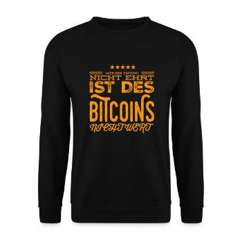 ich liebe Satoshi - Unisex Pullover - Schwarz - Vorne - Alina (178cm) & Michal (187cm)
