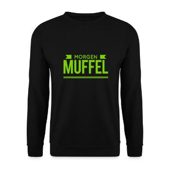 Morgenmuffel - Unisex Pullover - Schwarz - Vorne - Alina (178cm) & Michal (187cm)