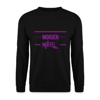 so sieht ein Morgenmuffel aus - Unisex Pullover - Schwarz - Vorne - Alina (178cm) & Michal (187cm)