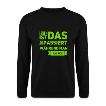 Pläne machen - Unisex Pullover - Schwarz - Vorne - Alina (178cm) & Michal (187cm)