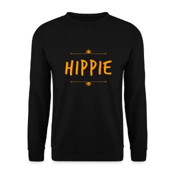 ich liebe Hippies - Unisex Pullover - Schwarz - Vorne - Alina (178cm) & Michal (187cm)