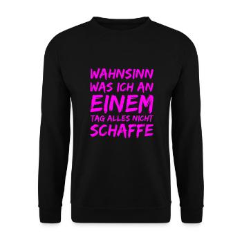 ich bin faul - Unisex Pullover - Schwarz - Vorne - Alina (178cm) & Michal (187cm)