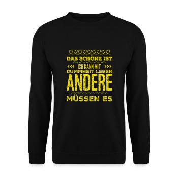stupid people - Unisex Sweatshirt - black - Front - Alina (178cm) & Michal (187cm)