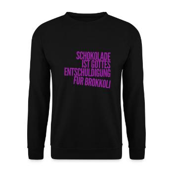 that's why there's chocolate - Unisex Sweatshirt - black - Front - Alina (178cm) & Michal (187cm)