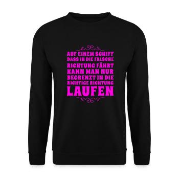 the direction has to be right - Unisex Sweatshirt - black - Front - Alina (178cm) & Michal (187cm)