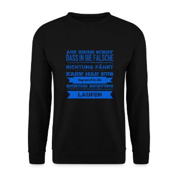 the right direction - Unisex Sweatshirt - black - Front - Alina (178cm) & Michal (187cm)