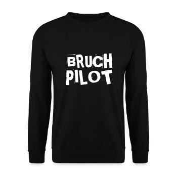 vor dir steht ein Bruchpilot - Unisex Pullover - Schwarz - Vorne - Alina (178cm) & Michal (187cm)