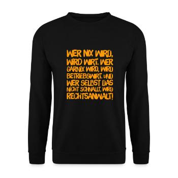 What will you? - Unisex Sweatshirt - black - Front - Alina (178cm) & Michal (187cm)