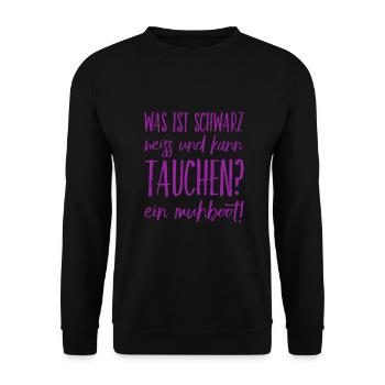 a diving cow - Unisex Sweatshirt - black - Front - Alina (178cm) & Michal (187cm)
