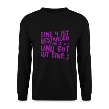 ich habe mit gut bestanden - Unisex Pullover - Schwarz - Vorne - Alina (178cm) & Michal (187cm)