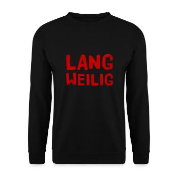 mir ist langweilig - Unisex Pullover - Schwarz - Vorne - Alina (178cm) & Michal (187cm)
