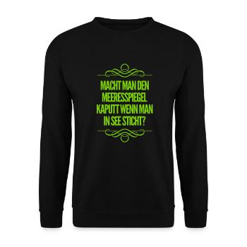 kaputter Meeresspiegel - Unisex Pullover - Schwarz - Vorne - Alina (178cm) & Michal (187cm)
