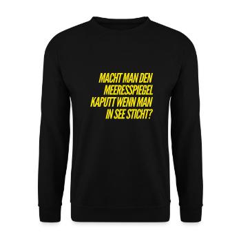 wird er dann zerstört? - Unisex Pullover - Schwarz - Vorne - Alina (178cm) & Michal (187cm)
