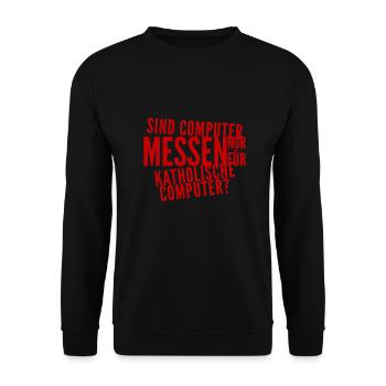 wer darf auf die Messe? - Unisex Pullover - Schwarz - Vorne - Alina (178cm) & Michal (187cm)