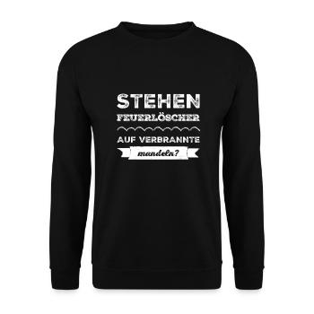 auf was stehen Feuerlöscher? - Unisex Pullover - Schwarz - Vorne - Alina (178cm) & Michal (187cm)