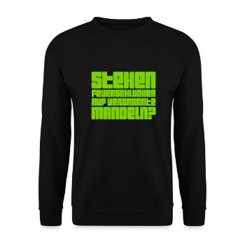was mögen Feuerschlucker? - Unisex Pullover - Schwarz - Vorne - Alina (178cm) & Michal (187cm)