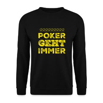 ich mag Poker - Unisex Pullover - Schwarz - Vorne - Alina (178cm) & Michal (187cm)