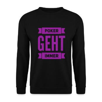 ich stehe auf Poker - Unisex Pullover - Schwarz - Vorne - Alina (178cm) & Michal (187cm)