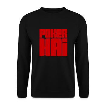 vor dir steht ein Pokerhai - Unisex Pullover - Schwarz - Vorne - Alina (178cm) & Michal (187cm)