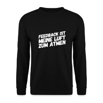 Feedback ist mein Ding - Unisex Pullover - Schwarz - Vorne - Alina (178cm) & Michal (187cm)