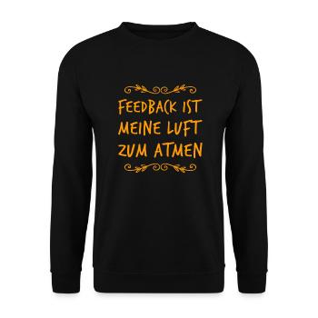 Feedback ist super - Unisex Pullover - Schwarz - Vorne - Alina (178cm) & Michal (187cm)