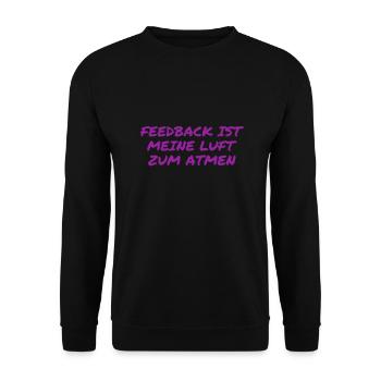 Feedback ist genial - Unisex Pullover - Schwarz - Vorne - Alina (178cm) & Michal (187cm)