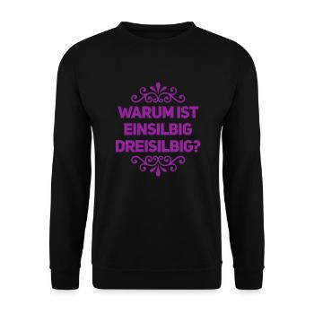 die lieben Silben - Unisex Pullover - Schwarz - Vorne - Alina (178cm) & Michal (187cm)