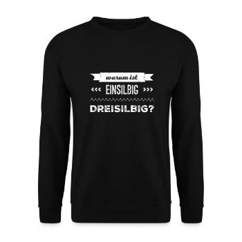 Anzahl der Silben - Unisex Pullover - Schwarz - Vorne - Alina (178cm) & Michal (187cm)
