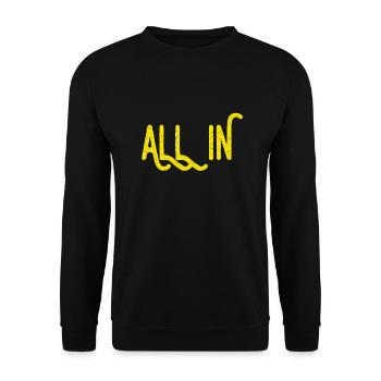 ich setze alles auf eine Karte - Unisex Pullover - Schwarz - Vorne - Alina (178cm) & Michal (187cm)