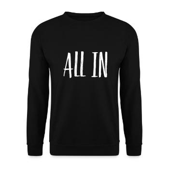 alles auf eine Karte setzen - Unisex Pullover - Schwarz - Vorne - Alina (178cm) & Michal (187cm)