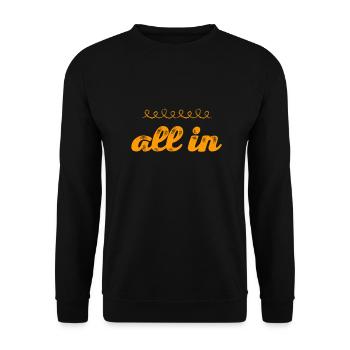 all in geht immer - Unisex Pullover - Schwarz - Vorne - Alina (178cm) & Michal (187cm)