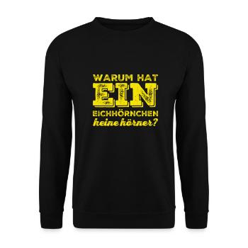 keine Hörner - Unisex Pullover - Schwarz - Vorne - Alina (178cm) & Michal (187cm)