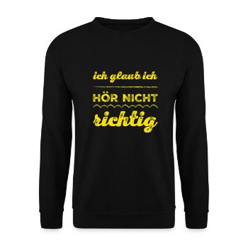 ist das dein Ernst? - Unisex Pullover - Schwarz - Vorne - Alina (178cm) & Michal (187cm)