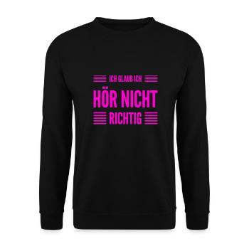 nicht mit mir - Unisex Pullover - Schwarz - Vorne - Alina (178cm) & Michal (187cm)
